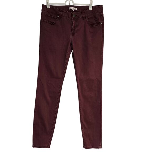 Women's Cabi Bordeaux Skinny Burgundy Denim Jeans Style #919 | Size 4 - Picture 2 of 10
